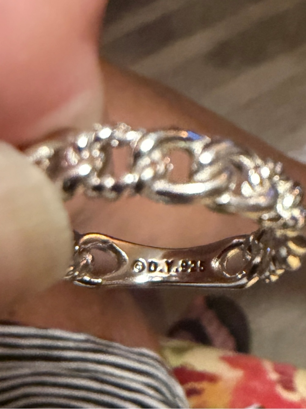 NWOT Belmont Curb Link Band Ring, Sterling Silver, Size 9 - Picture 5 of 5